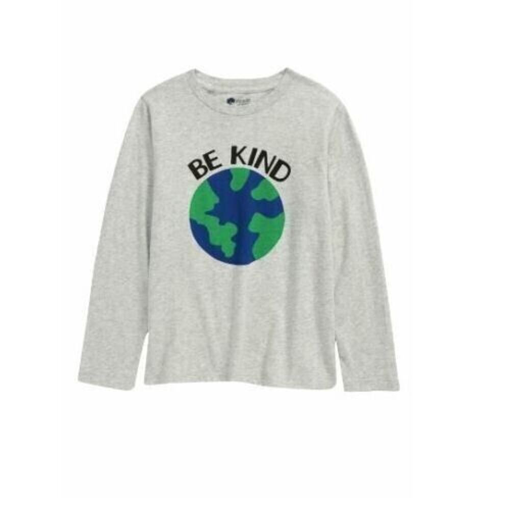 Tucker + Tate Boys Long Sleeve Crew Neck Graphic Tee Be Kind In Grey Size 2 $25